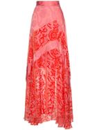Peter Pilotto Silk Maxi Skirt With Floral Pattern - Pink & Purple