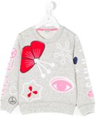 Kenzo Kids - Multi Icon Sweatshirt - Kids - Cotton/spandex/elastane - 6 Yrs, Grey