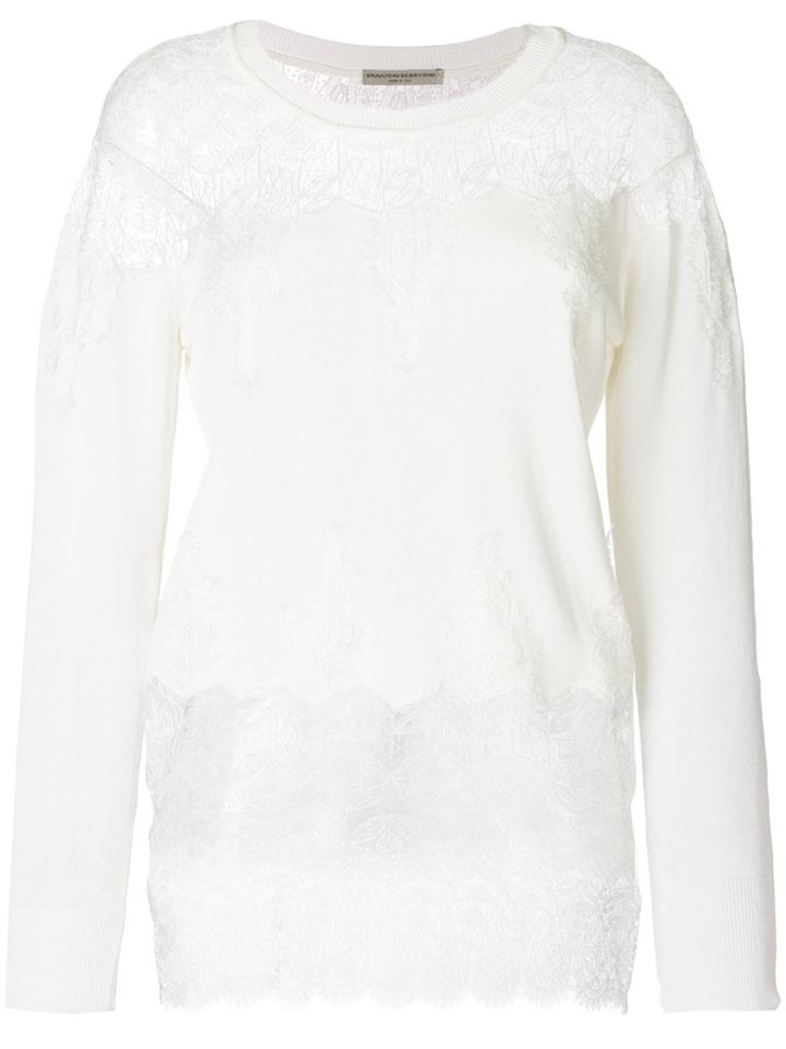 Ermanno Scervino Lace Sweater - White