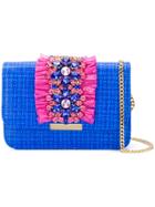 Emanuela Caruso Floral Embellished Bag - Blue