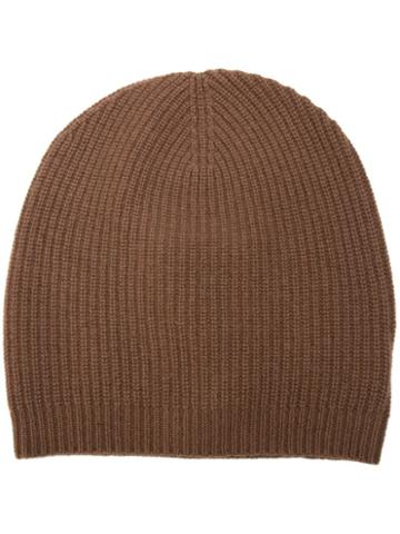 P.a.r.o.s.h. Ribbed Beanie Hat, Women's, Size: Medium, Brown, Cashmere/wool