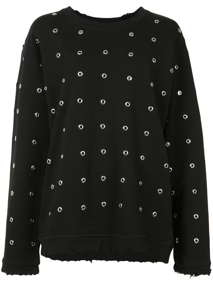 Rta Cut-out Emellished Sweater, Women's, Size: Small, Black, Cotton