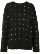 Rta Cut-out Emellished Sweater, Women's, Size: Small, Black, Cotton