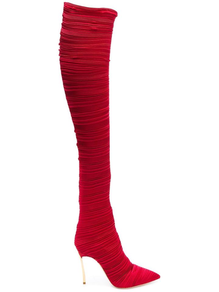 Casadei Pleated Thigh-length Boots - Red