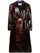 Msgm Patent Trench Coat - Red
