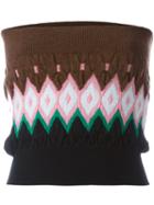 Marni Chevron Pattern Knit Top, Women's, Size: 38, Pink/purple, Polyamide/angora/wool