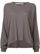 Isabel Benenato Bat Wing Sleeve Sweater - Grey