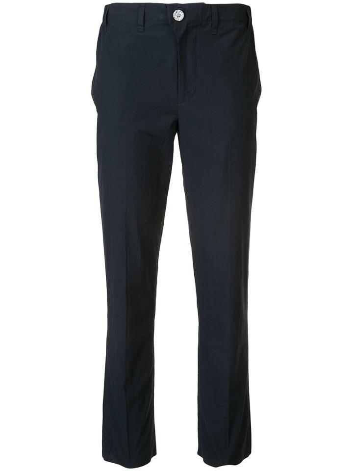 Julien David - Basic Cropped Trousers - Women - Cotton - S, Blue, Cotton