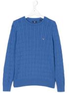 Gant Kids Cable Knit Sweater - Blue