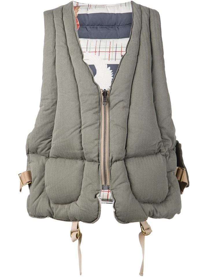 Visvim P.d.f Vest, Men's, Size: 5, Green, Cotton/linen/flax/feather Down