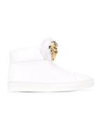 Versace Medusa Slip-on Hi-top Sneakers, Women's, Size: 38, White, Leather/rubber/metal Other
