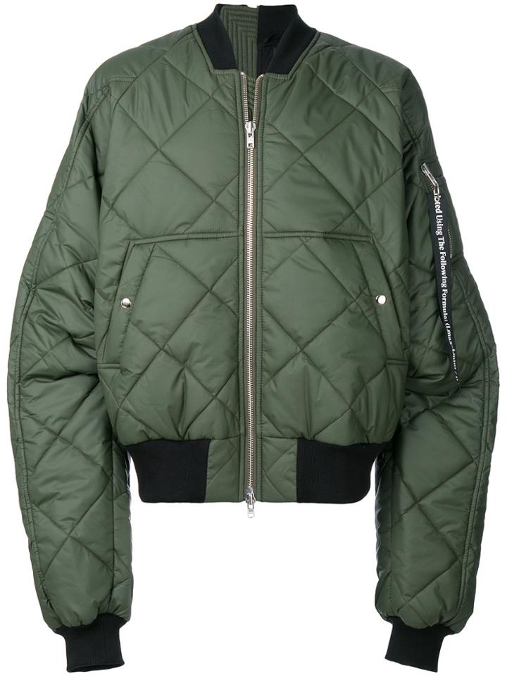 Odeur Quilted Bomber Jacket - Green
