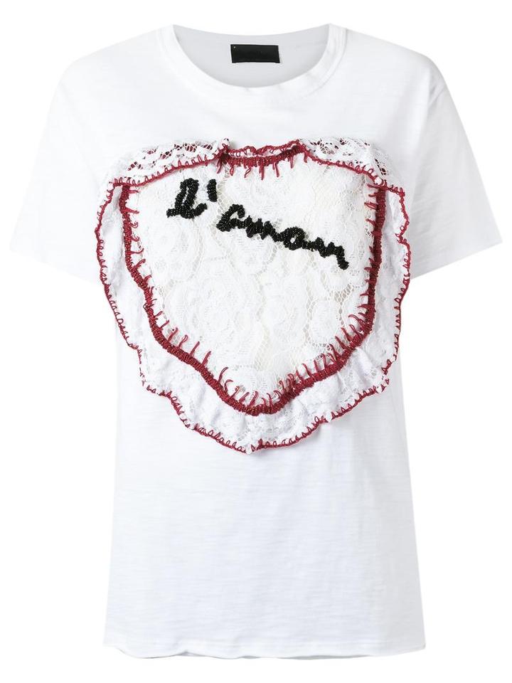 Andrea Bogosian Embroidered T-shirt, Women's, Size: G, White, Cotton