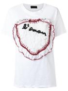 Andrea Bogosian Embroidered T-shirt, Women's, Size: G, White, Cotton