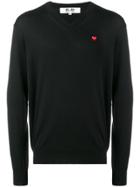 Comme Des Garçons Play Contrast Logo Jumper - Black