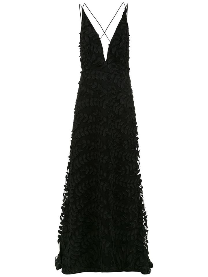 Tufi Duek Embroidered Long Dress - Black