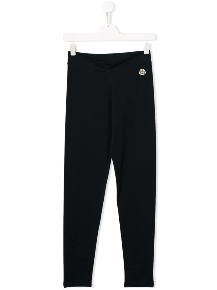 Moncler Kids Logo Slim-fit Trousers - Blue