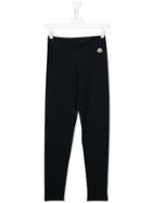Moncler Kids Logo Slim-fit Trousers - Blue