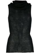 Rick Owens - Funnel Neck Knit Top - Women - Polyamide/alpaca - Xs, Black, Polyamide/alpaca