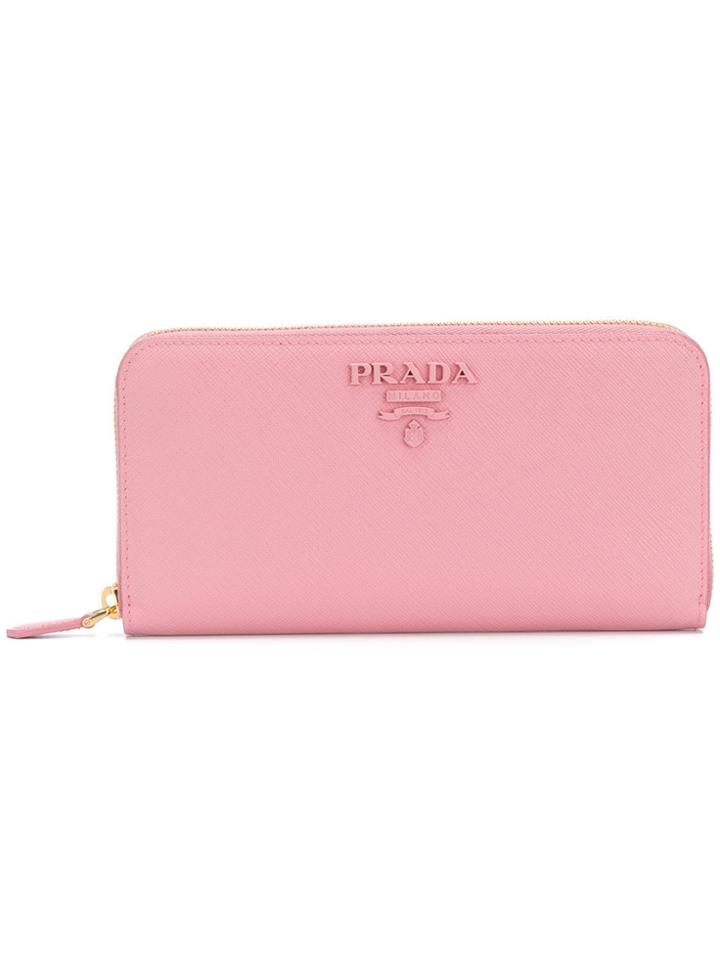 Prada Logo Wallet - Pink