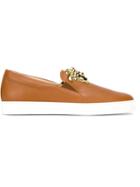 Versace Medusa Slip-on Sneakers, Men's, Size: 44, Brown, Leather/rubber