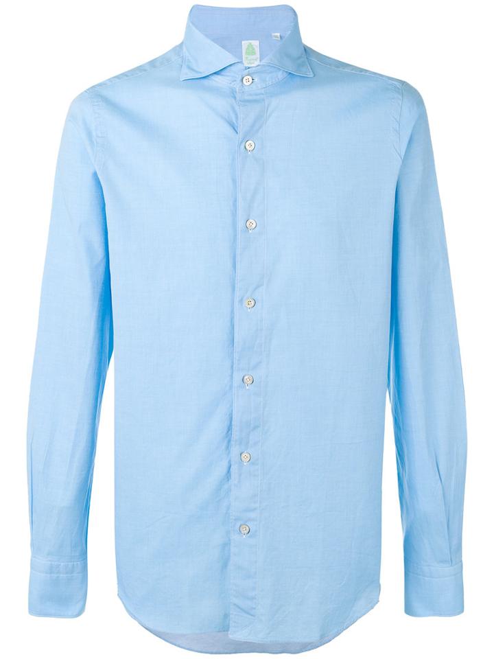Finamore 1925 Napoli - 'tokyo' Shirt - Men - Cotton - Xl, Blue, Cotton