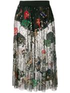 Amen Sheer Embellished Skirt - Black