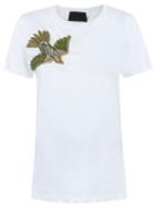 Andrea Bogosian Embroidered T-shirt, Women's, Size: P, White, Cotton