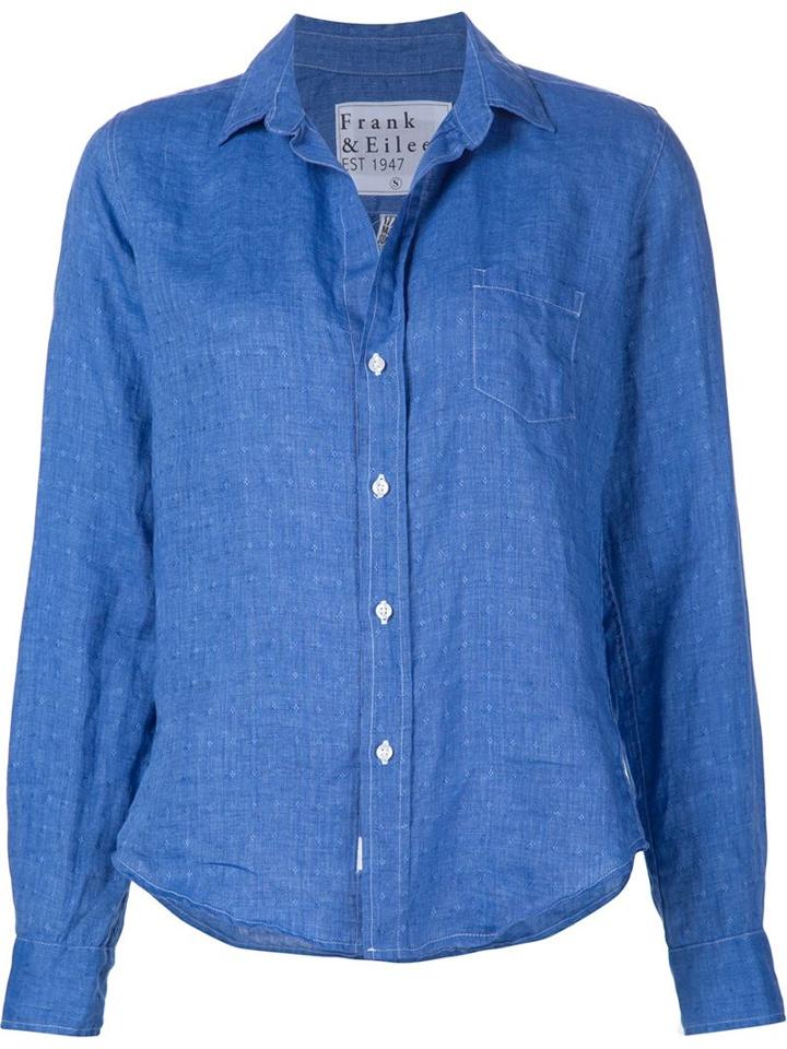 Frank & Eileen Barry Shirt, Women's, Size: L, Blue, Linen/flax