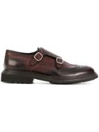 Dell'oglio Cross Strap Monk Shoes - Brown