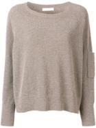 Fabiana Filippi Rhinestone Insert Knitted Jumper - Nude & Neutrals