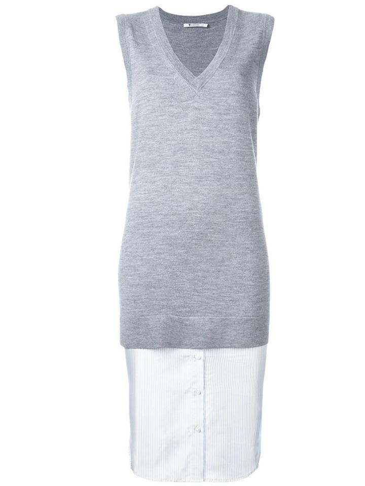 T By Alexander Wang Layered Knit Top - Grey