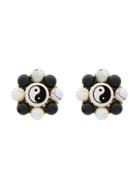 Venessa Arizaga Flower Ying Yang Earrings - Black