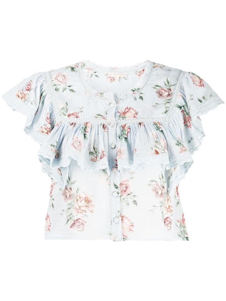 Love Shack Fancy Laurel Top - Blue