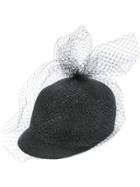 Federica Moretti Net Cloche Hat - Black