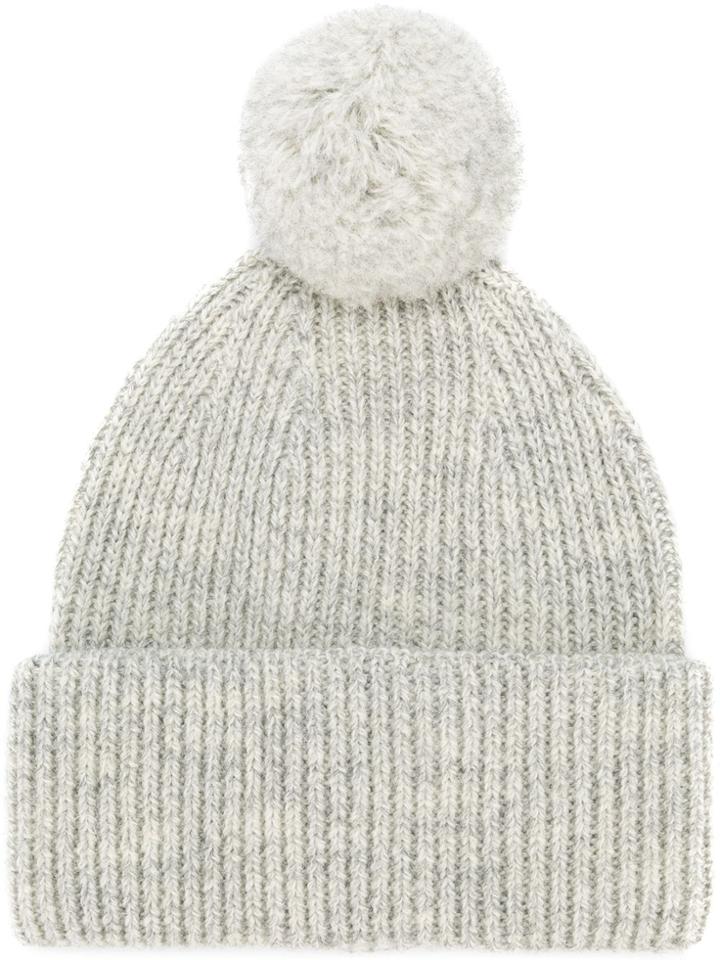 Golden Goose Deluxe Brand Ribbed Bobble Hat - Grey