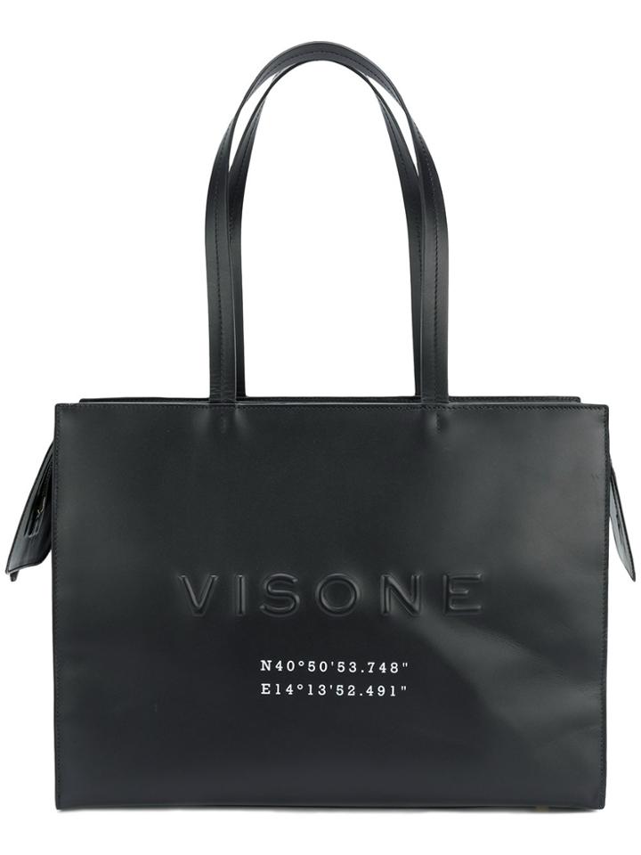 Visone Debossed Logo Holdall - Black