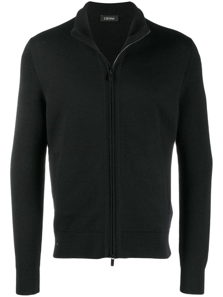 Z Zegna Slim-fit Zipped Cardigan - Black