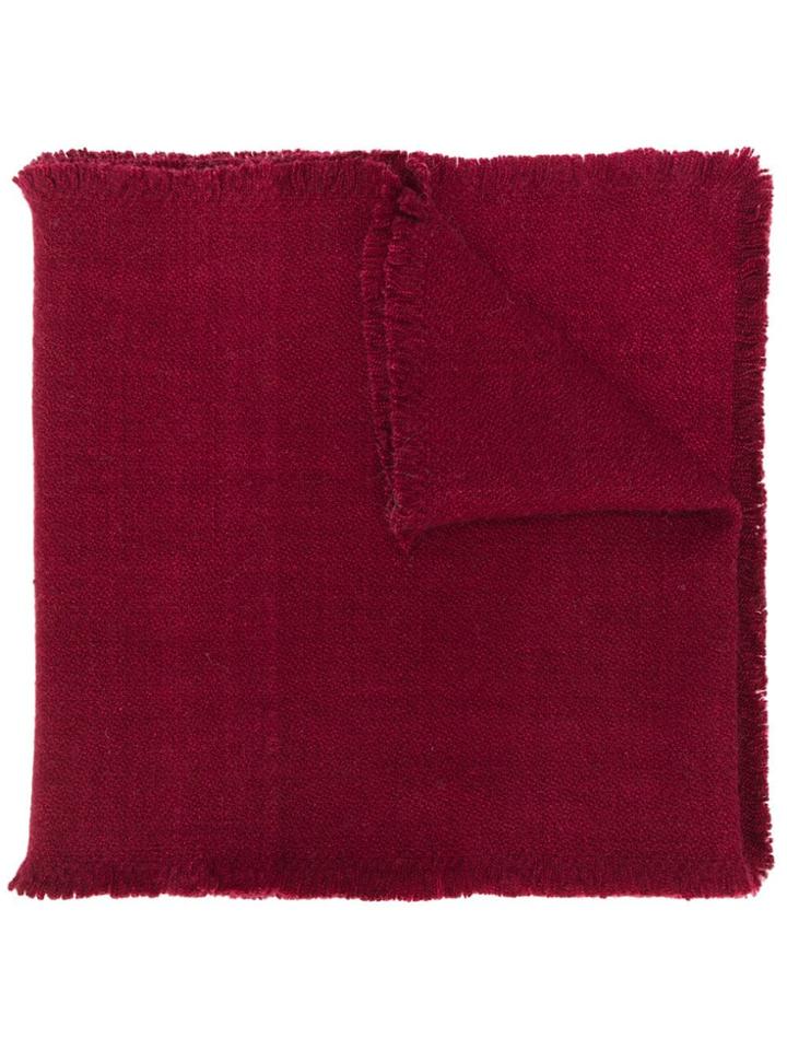 Denis Colomb Four-sided Fringe Scarf - Red