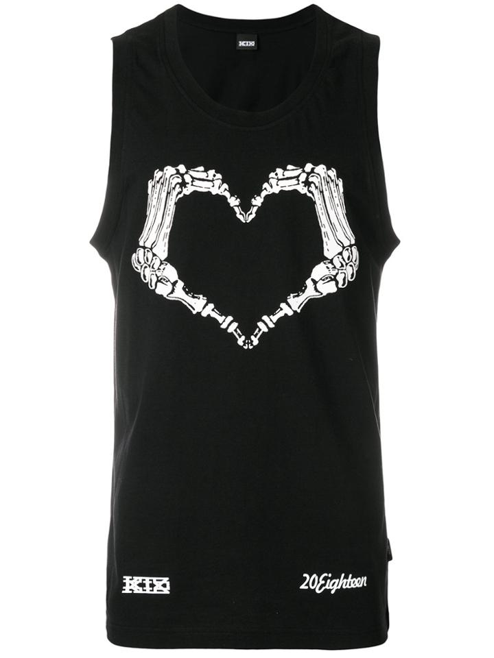 Ktz Heart Skeleton Tank Top - Black