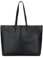 Tom Ford Perforated Shopping Bag, Women's, Black, Calf Leather