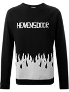 Fad Three Flame Print Sweatshirt, Men's, Size: S, Black, Cotton