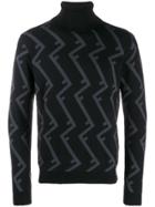 Fendi Ff Turtle Neck Sweater - Black