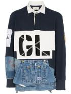 Greg Lauren Denim Pocket Rugby Polo Shirt - Blue
