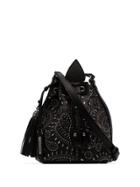 Saint Laurent Black Anja Bandana Stud Embellished Leather Bucket Bag