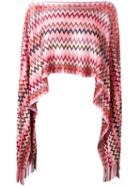 M Missoni Zig-zag Cropped Poncho Top, Women's, Viscose/polyester/polyamide