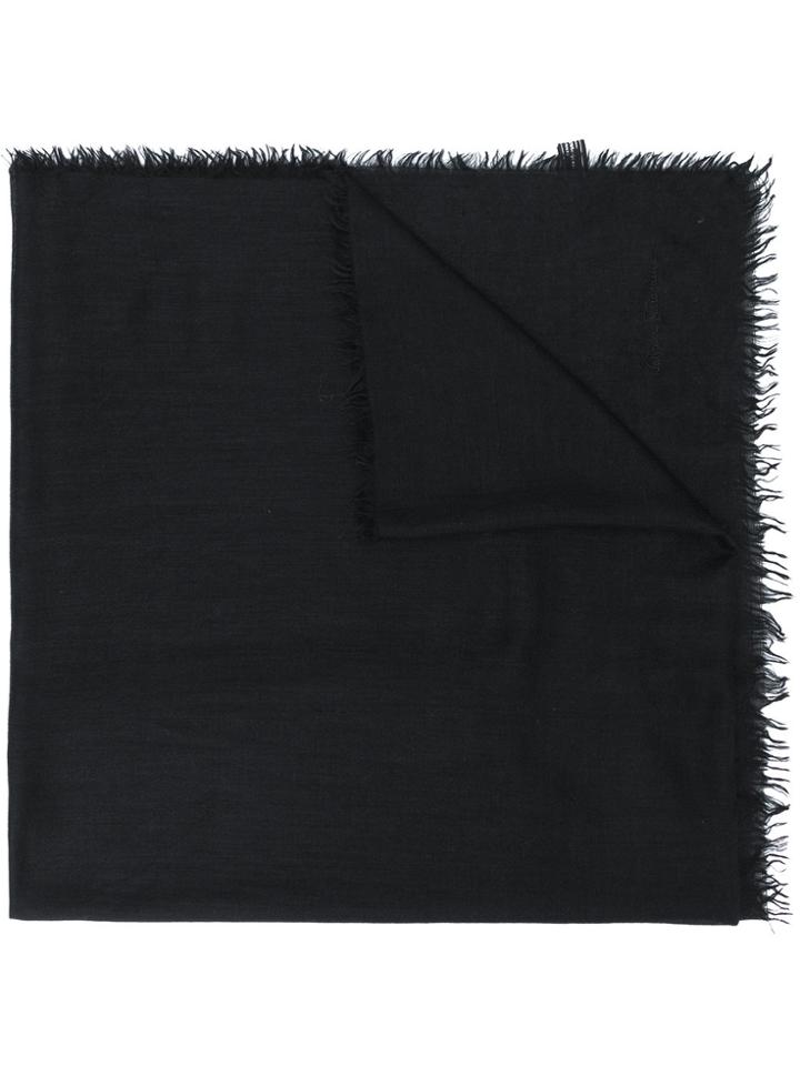 Salvatore Ferragamo Frayed Scarf - Black