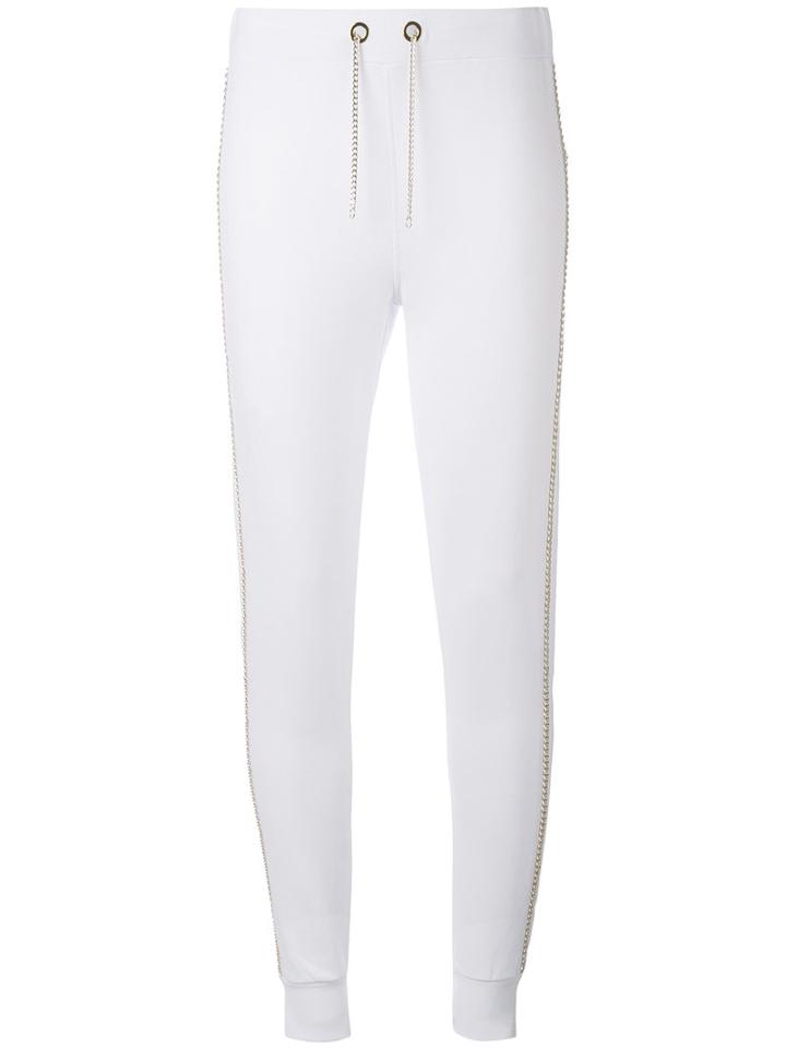 Philipp Plein - Track Pants - Women - Cotton/spandex/elastane - S, White, Cotton/spandex/elastane