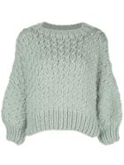 I Love Mr Mittens Cropped Cable-knit Jumper - Green