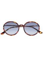 Dior Eyewear Brown Sostellaire1 Tortoiseshell Round Sunglasses